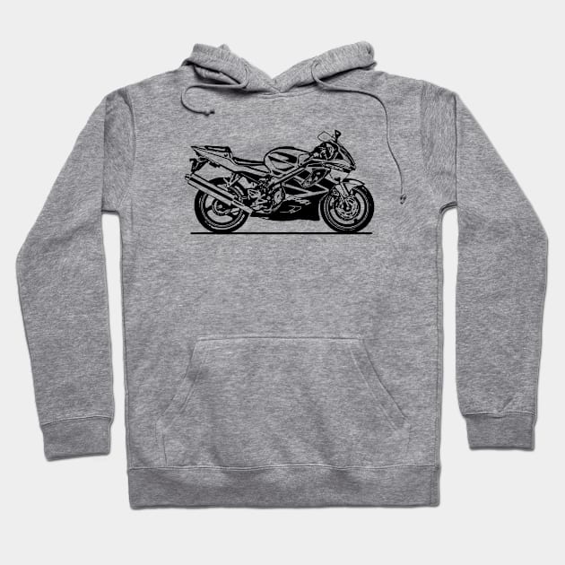 CBR 600 F4i Motorcycle Sketch Art Hoodie by DemangDesign